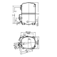 Dimensiuni compresor frigorific AG2525P-TZ Tecumseh