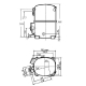 Dimensiuni compresor frigorific AG2513P-TZ Tecumseh