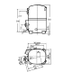 Dimensiuni compresor frigorific AG4528N-TZ Tecumseh