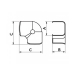 Dimensiuni curba 80-140° canal mascare alb 62mm, CPS62-11106010